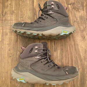 Hoka One One Kaha 2 GTX Hiking Boots Gray Vibram Size 10 B 1123156 Outdoor